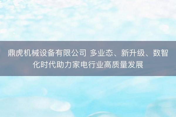 鼎虎机械设备有限公司 多业态、新升级、数智化时代助力家电行业高质量发展