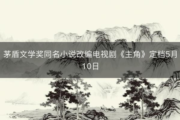 茅盾文学奖同名小说改编电视剧《主角》定档5月10日