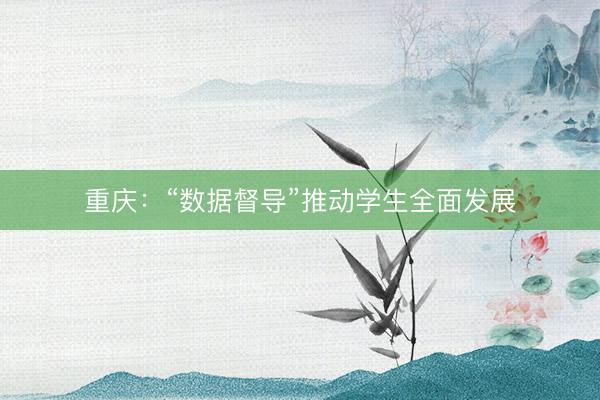 重庆：“数据督导”推动学生全面发展