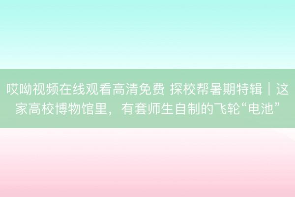 哎呦视频在线观看高清免费 探校帮暑期特辑｜这家高校博物馆里，有套师生自制的飞轮“电池”