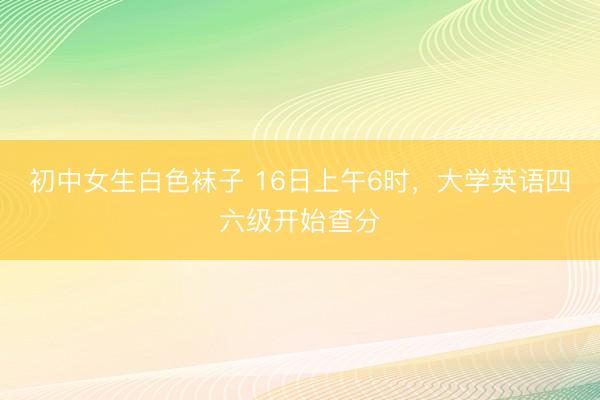 初中女生白色袜子 16日上午6时，大学英语四六级开始查分