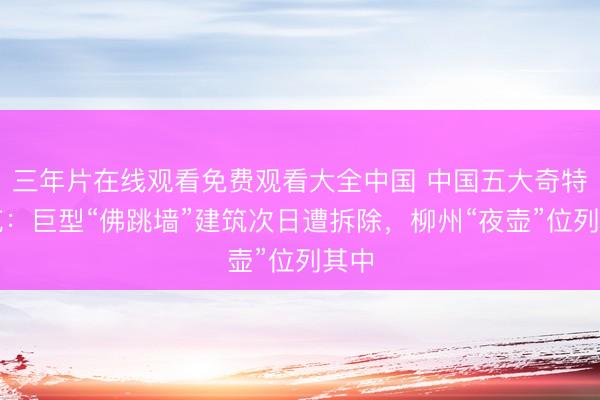 三年片在线观看免费观看大全中国 中国五大奇特建筑：巨型“佛跳墙”建筑次日遭拆除，柳州“夜壶”位列其中