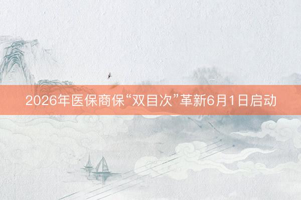 2026年医保商保“双目次”革新6月1日启动
