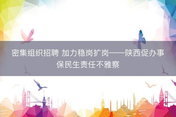 密集组织招聘 加力稳岗扩岗——陕西促办事保民生责任不雅察