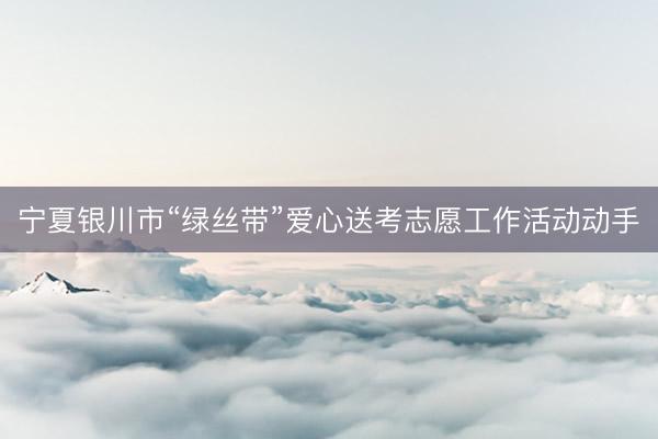 宁夏银川市“绿丝带”爱心送考志愿工作活动动手