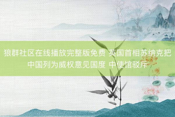 狼群社区在线播放完整版免费 英国首相苏纳克把中国列为威权意见国度 中使馆驳斥