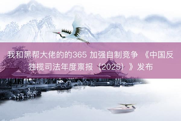我和黑帮大佬的的365 加强自制竞争 《中国反独揽司法年度禀报（2025）》发布