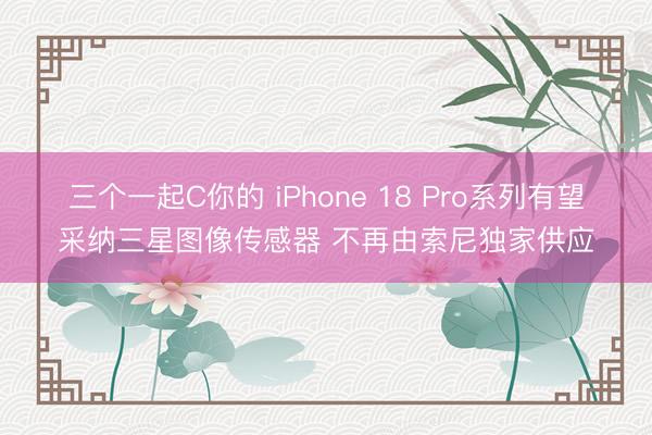 三个一起C你的 iPhone 18 Pro系列有望采纳三星图像传感器 不再由索尼独家供应