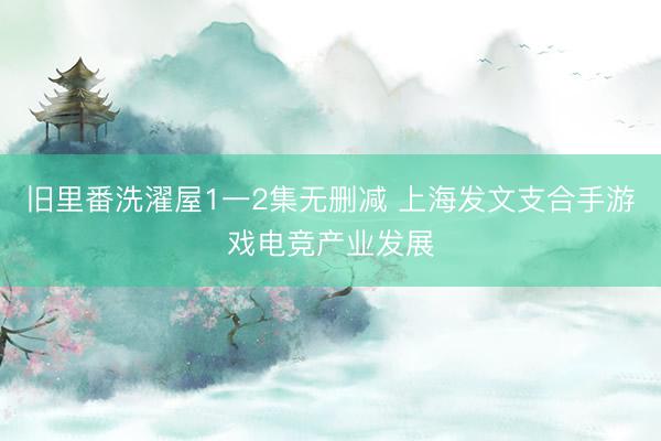 旧里番洗濯屋1一2集无删减 上海发文支合手游戏电竞产业发展