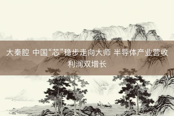 大秦腔 中国“芯”稳步走向大师 半导体产业营收利润双增长