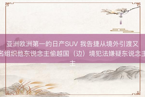 亚洲欧洲第一的日产SUV 我告捷从境外引渡又名组织他东说念主偷越国（边）境犯法嫌疑东说念主
