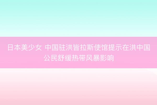 日本美少女 中国驻洪皆拉斯使馆提示在洪中国公民舒缓热带风暴影响