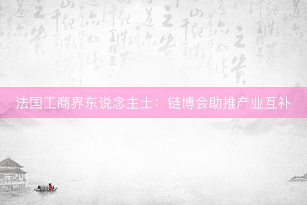 法国工商界东说念主士：链博会助推产业互补